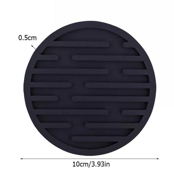 Black Rubber Silicone Drink Coasters Cup Mat For Car Bar Coffee Mug Beer