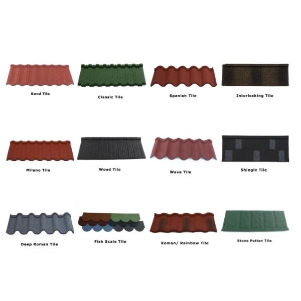 Классические кровельные листы кровельные материалы цветные металлические камни покрытые крышными плитками для вилл бунгало