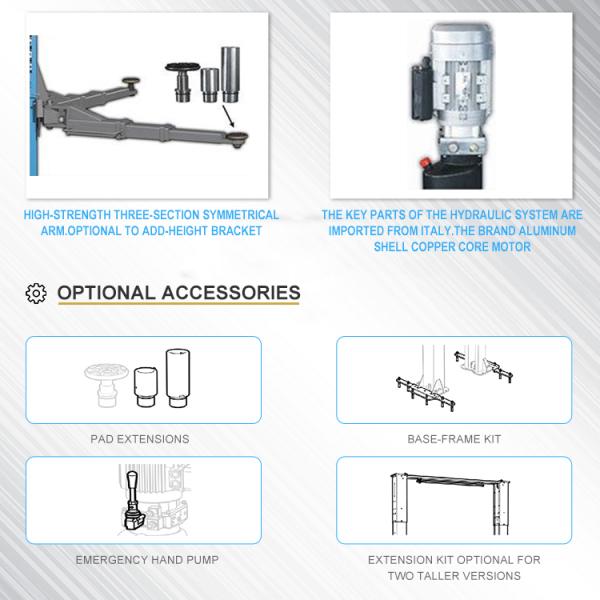 Ce Approved 2 Post Hydraulic Garage Car Lift For Tire Shops And Auto Repair Shops