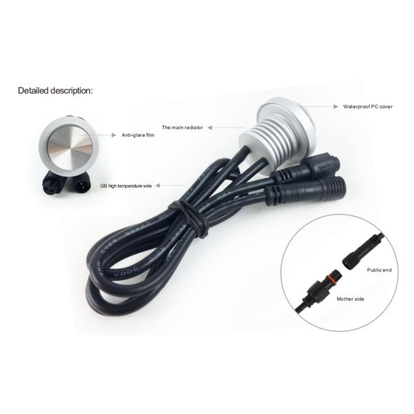 Светодиодный противосветовой свет 1 Вт IP65 водонепроницаемый алюминиевый DC12V вырезанный 25 мм светодиодные прожекторы