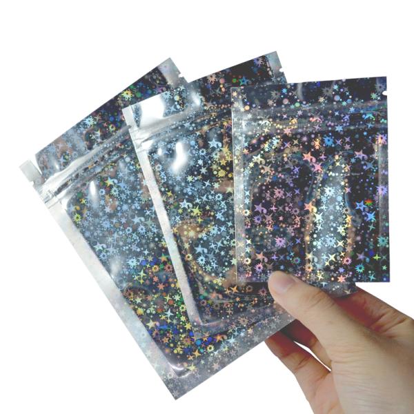 Star Holographic Seal 90g Mylar Smell Proof Bags