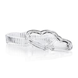 Crystal glass double heart jewelry gift box, jewelry case