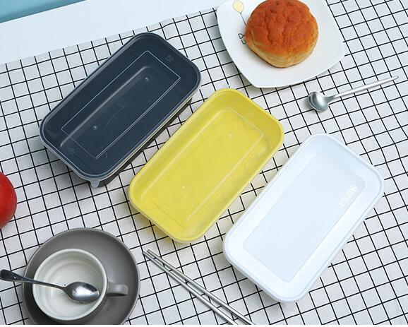 Дети обучают упаковку пищевого контейнера коробки для завтрака желтого прямоугольника устранимую