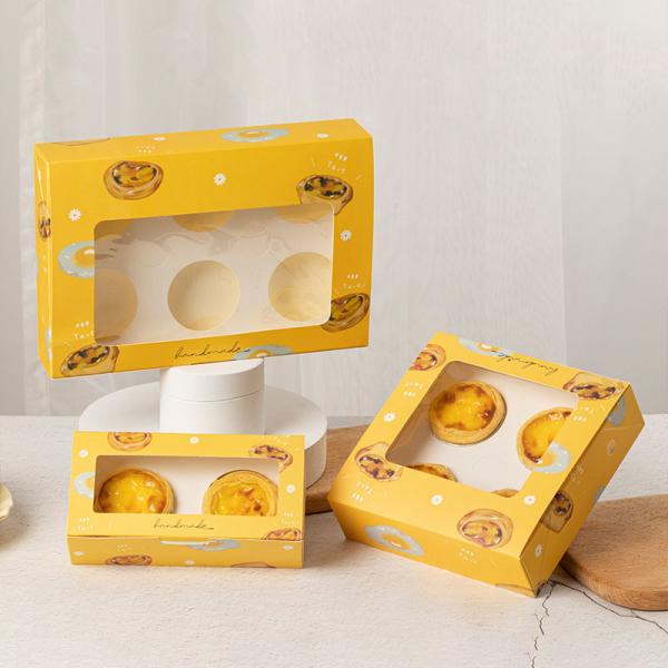 Caixa de empacotamento personalizada da galdéria do ovo de cozimento caixa ocidental de papel descartável da pastelaria de 4 partes