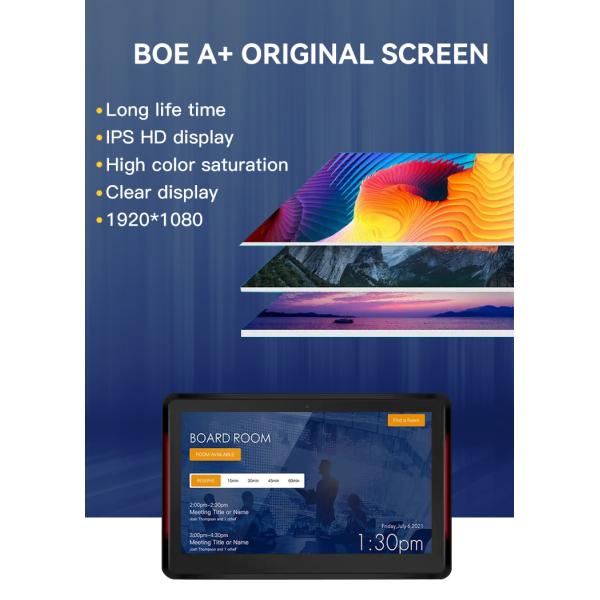 13.3inch wall mount touch screen 2GB+16GB rockchip business android tablet pc LED light POE NFC WIFI  for meeting room