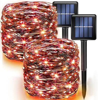 Orange Halloween Solar Powered Fairy Lights For Outdoor Yard Party Patio Decor