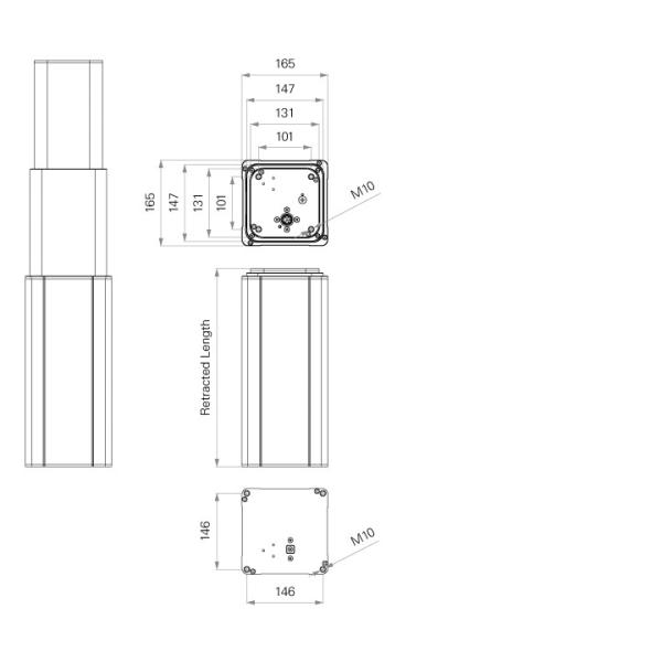 DC Motor Telescopic Electric Actuator 6000N 26mm/s Healthcare Industry