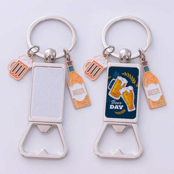Llavero de metal personalizado para el Día del Padre, bricolaje, sublimación, abrebotellas de cerveza