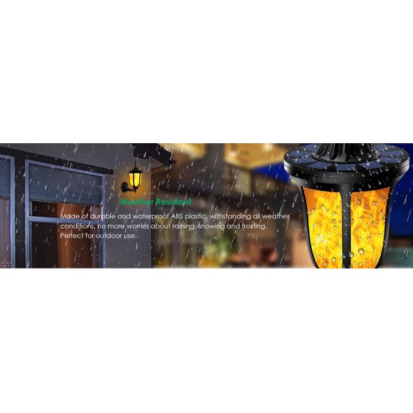 Solar Lights Flickering Flames Wall Lights 96 LED Solar Wall Lights Outdoor Dancing Flame Light Wireless Waterproof Wall