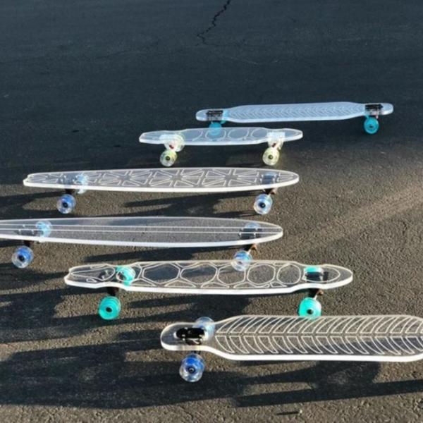 31inch standard size complete Acrylic skateboard transparent deck work of art