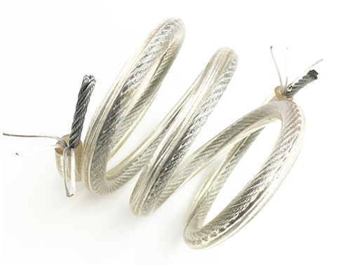 EVA 8.0mm Stainless Steel Spring Coil Clear PU Cable