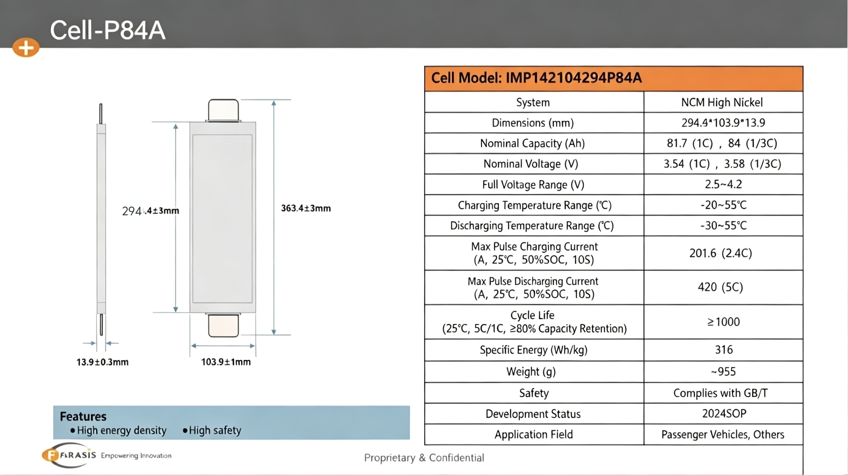 3.7V 84Ah NCM Pouch Cell High Capacity Battery for EV Energy Storage and Inverter