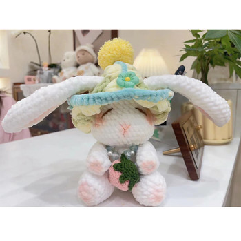 Яблочный кролик DIY Crochet Kit Круглый бархатный чениль Ручной ткань