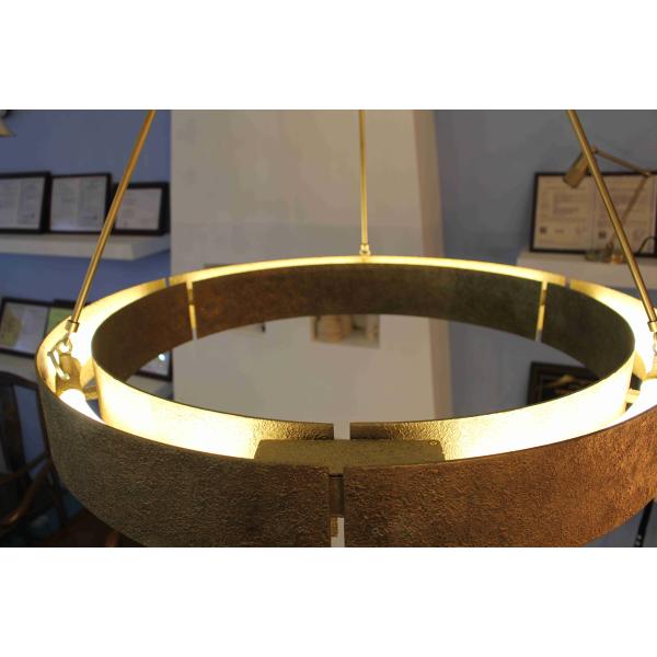 Chandelier à plafond de cristal en chrome poli