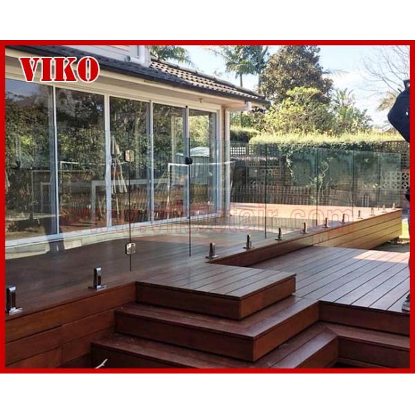 Glass Spigot For Glass Railing VH106SB 304 stainless steel Glass Spigot UChannel Cap Handrail Tempered glass RailingClea