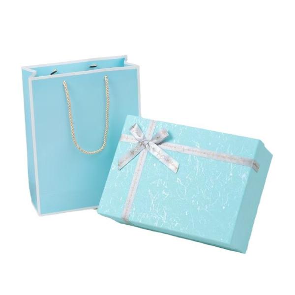 Light Blue Bow Gift Box Scarf Souvenir Gift Box Valentine'S Day Gift Box