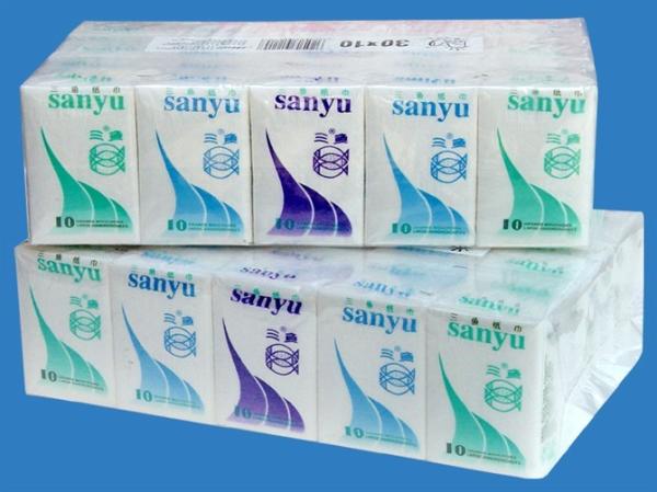 Premium Soft Unbleached 3 ply white pocket facial tissue , 10sheets/bag