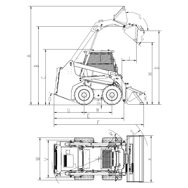 XCMG 0,9 тонны земля двигатель машины Скид Стер погрузчик 50HP XC7-SR07B
