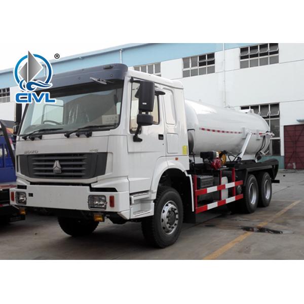 6x4 12m3 SINOTRUK HOWO 336hp Sewage Pump Truck With Safety Belts Tires12.00R20 With Middle lifting and Rear Cover
