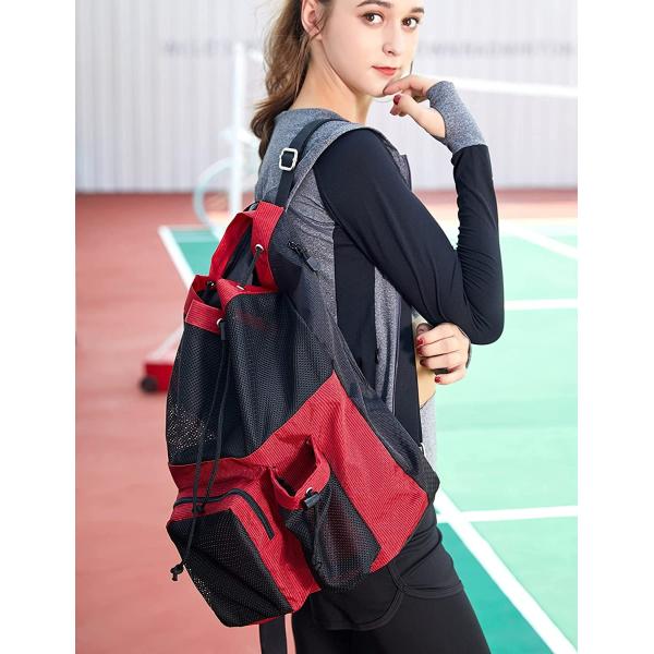 Accepable OEM/ODM Bow Pattern Mesh Gym Backpack for Swimming Pool Beach Yoga Work Gear