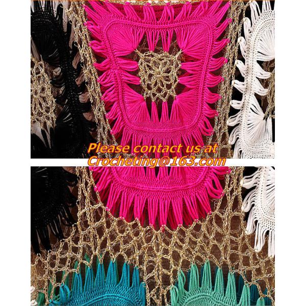 Crocheted pull over tops sexy for women summer shirt hollow out beach clothes biniki cover