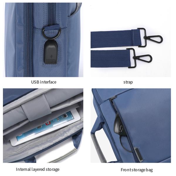 Custom Logo For The Business Professional Travel Classic Slim Briefcase With Crossbody Shoulder Bag