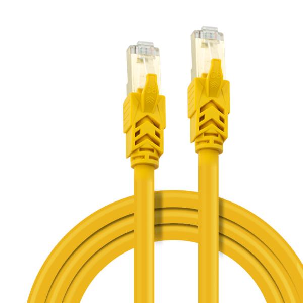 Yellow Ethernet Cat 8 Patch Cord 1m - 15mtrs Round Shape For Instrumentation