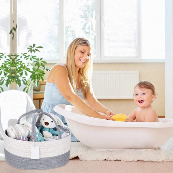 Pure Cotton Baby Diaper Caddy Organizer Removable Inner Compartment Divider