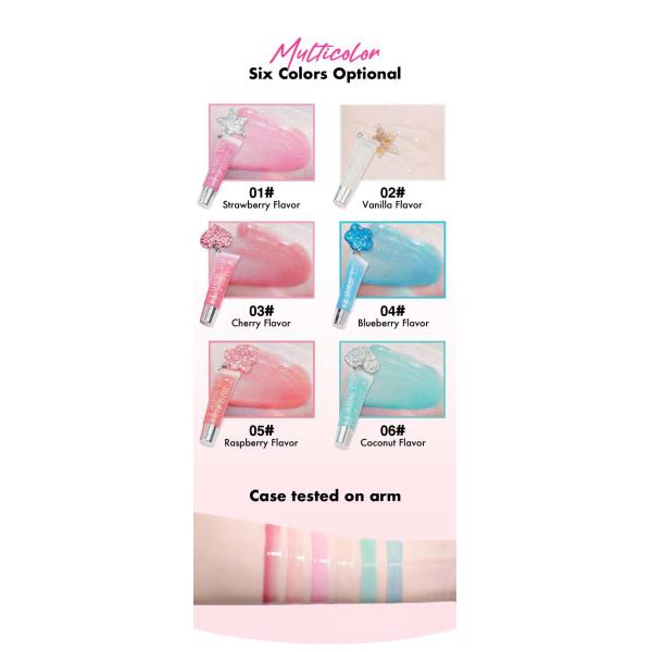 Exquisite Childrens Lip Gloss 7ml Shimmering Glitter Lip Oil With Cute Pendant