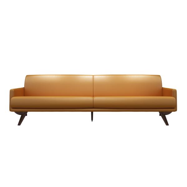 Hotel Sofas Leather upholstered in fashion design with Ash wood legs for Reception furniture made by China sofa factory