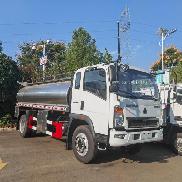 HOWO Fresh Milk Water Transport Truck 10000L 20000L Stainless Steel Water Tanker