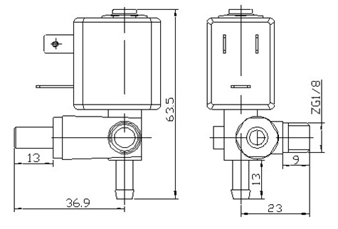 2/2 и 3/2 сразу действующих латунных клапанов соленоида 1.5mm G1/8» для создателя кофе
