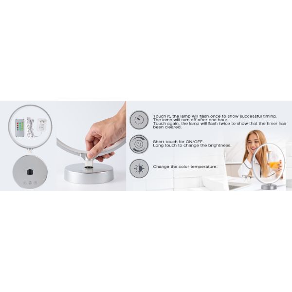 Metal Daglicht Lamp Circular Sad Light Therapy Lamp 10000LUX