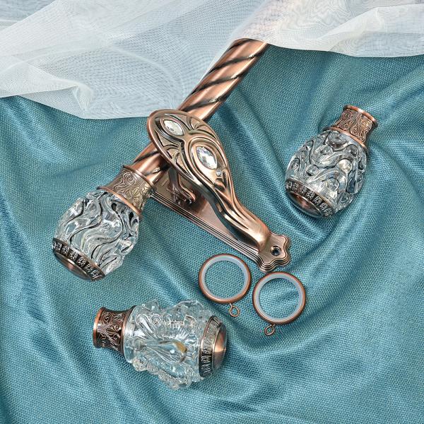 22mm Anti Copper Curtain Pole Set Crystal Decorative Head