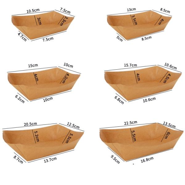 bandeja cuadrada ecológica de alimentos para comida biodegradable para llevar sushi bocadillo de papel kraft