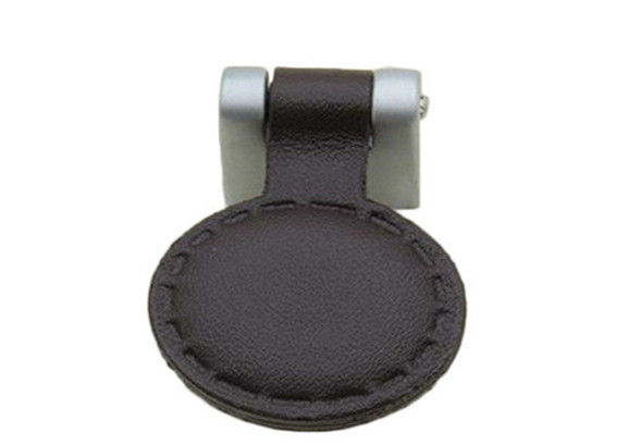 Single Hole Leather Drawer Pulls  Small Round Leather Knobs Metal Furniture Fittngs Brown Leather Dresser Handles