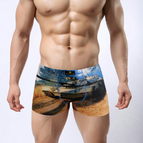 Brand New Men'Boxer Shorts Cotton Stretch Boxer Soft Elastic Middle Waist calzoncillos cal
