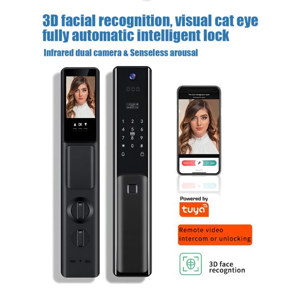 Tuya Smart Home Security Package 3D Face ID Lock HD 2.0MP Wide Angle Camera