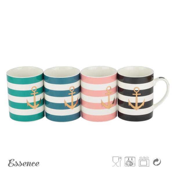 Modern Style Bone China Coffee Mugs 11 OZ Decal Logo For Office / Home