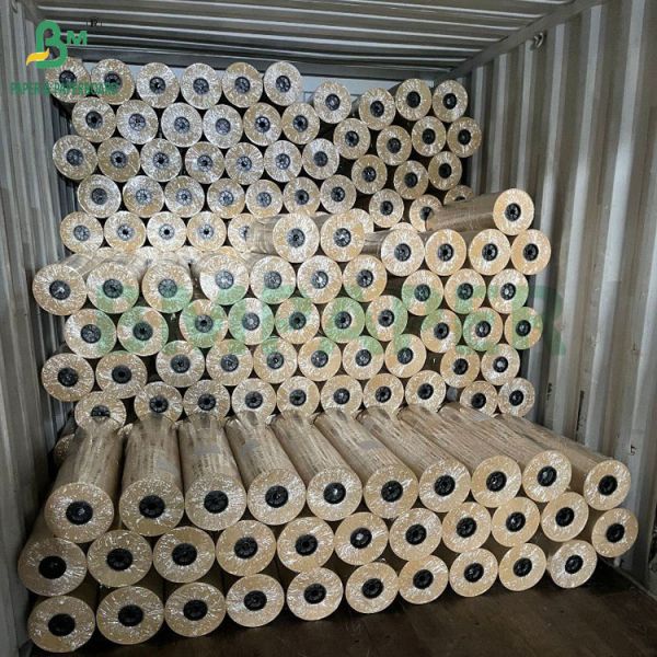 60gsm Coating MG Ribbed Kraft Paper For Flowers Wrapping 7kg x 75cm roll