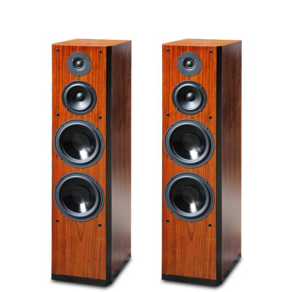 2015 Brand New Wood Finish Perfect Sound Floor Stand Home Speaker Dual 8 Inch Bass Driver