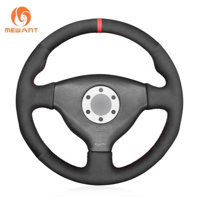 Hand Stitching Black Soft Suede Steering Wheel Cover for Mitsubishi Lancer Evolution EVO 4 5 6 1998 1999 2000 IV V VI