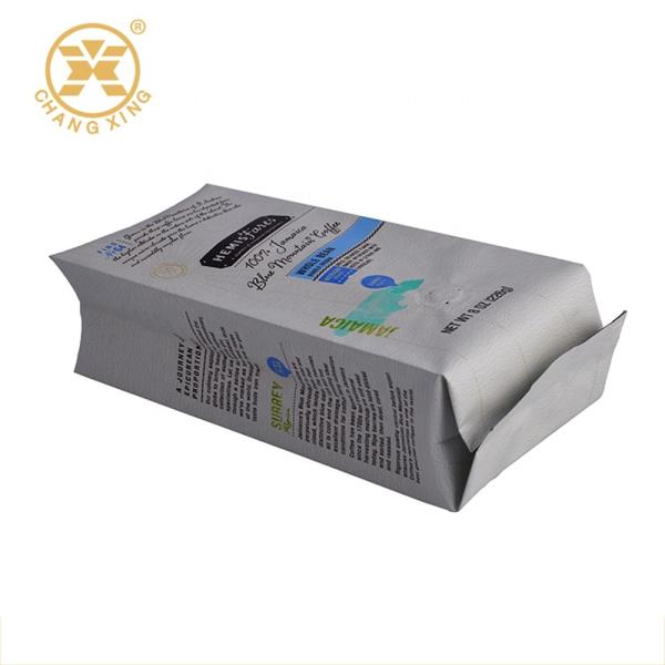 O empacotamento plástico do café do PE do AL do produto comestível ensaca sacos de café de 4 onças com válvula