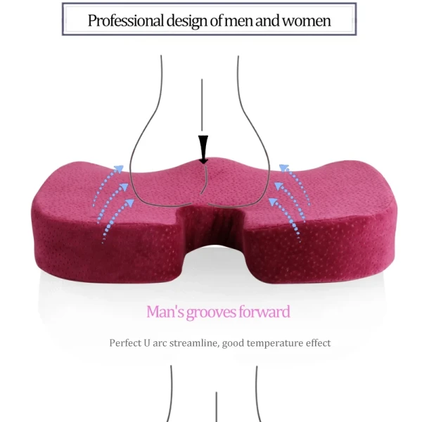 Customized Color Coccyx Orthopedic Memory Foam Car Office Chair Seat Cushion for Comfort