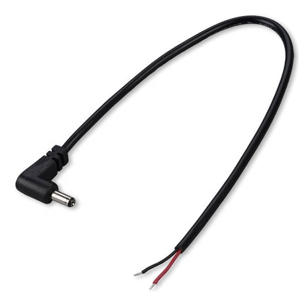 90 grados en ángulo recto DC Jack 5.5x2.1mm 5.5x2.5mm 1.35x3.5mm para abrir el alambre del extremo del cable de cola de cerdo