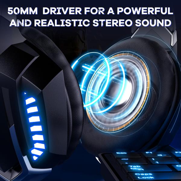 20000Hz Surround Sound Gaming Headset Onikuma K18 For Pubg Game