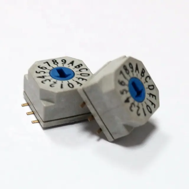 Мини переключатель PEC-16S 10X10mm SMD вращающийся располагает шестерню BCD цифров Multi
