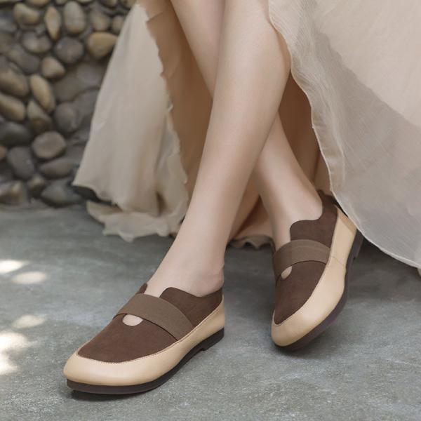 HZM008 Single Shoes Women Fall/Winter 2021 New Style Ladies Fashion Single Shoes Retro Leather Women'S Shoes Lazy Single