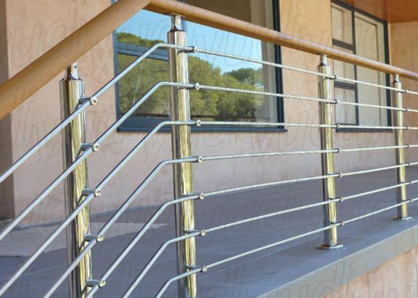 Silver Color Stainless Steel Railing For Protection Personal Safety GB Approved