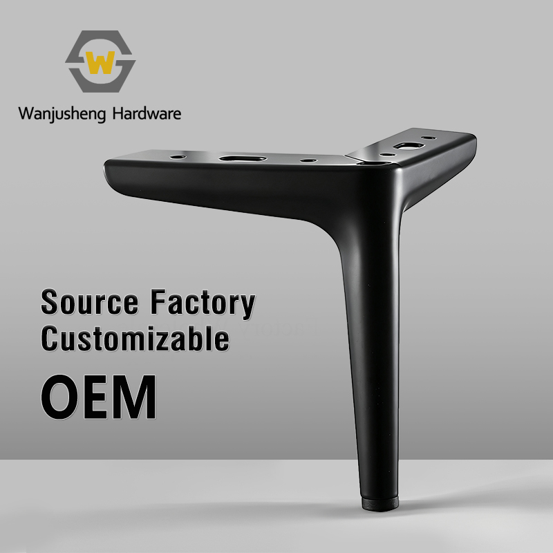 Metal Furniture Legs TV Cabinet Legs Coffee Table Support Legs Soft Bed Hardware Fittings with Anti-slip Rubber Pads